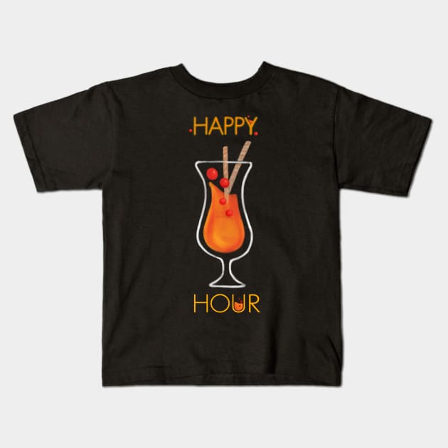 Happy Hour Kids T-Shirt by CrybabyDaydreams